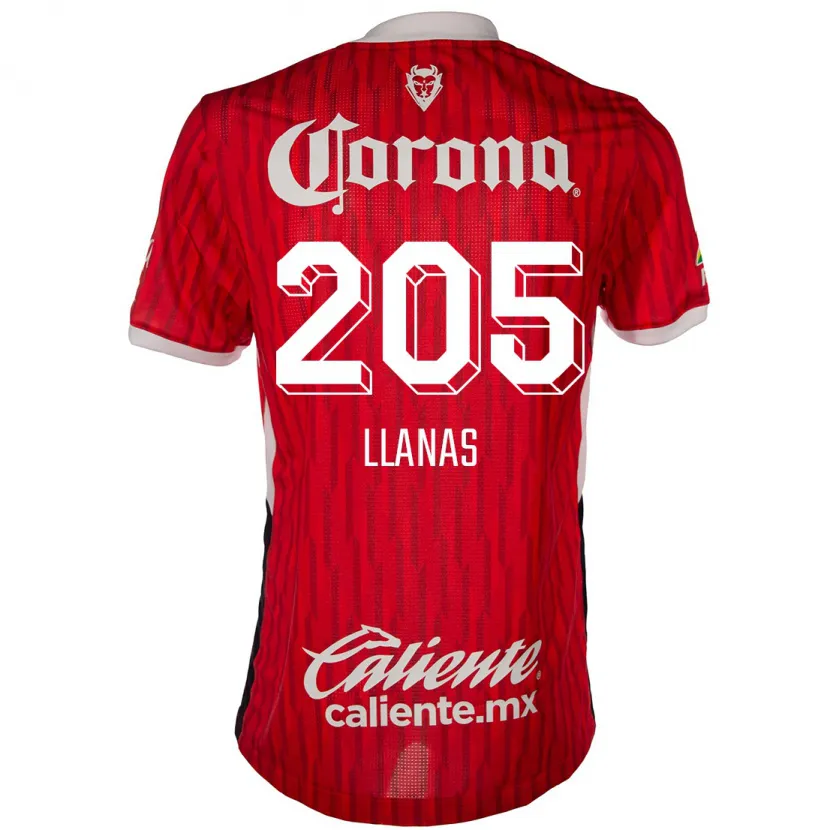 Danxen Criança Camisola Emmanuel Llanas #205 Vermelho Branco Principal 2024/25 Camisa