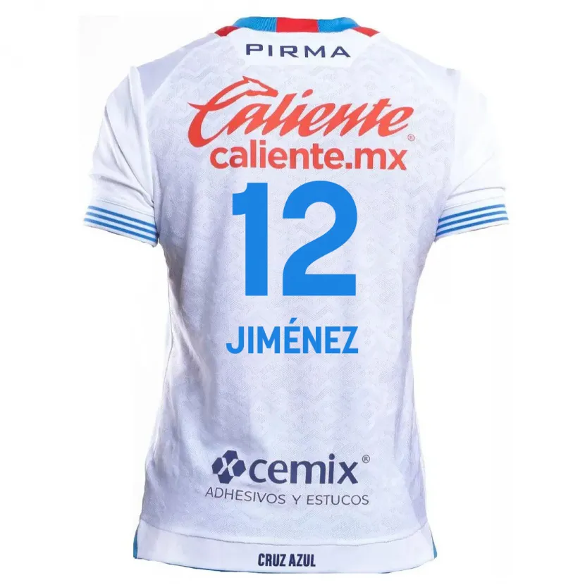 Danxen Criança Camisola Luis Jiménez #12 Branco Azul Alternativa 2024/25 Camisa