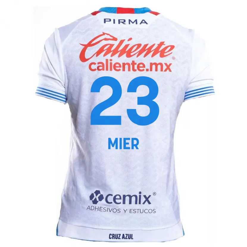 Danxen Criança Camisola Kevin Mier #23 Branco Azul Alternativa 2024/25 Camisa