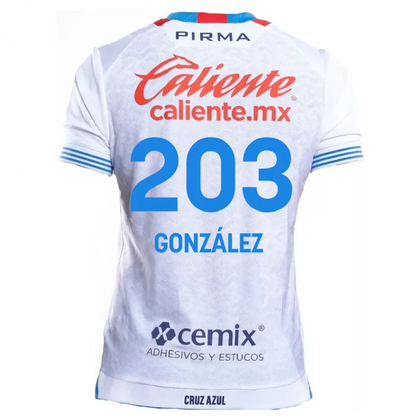 Danxen Criança Camisola Rogelio González #203 Branco Azul Alternativa 2024/25 Camisa