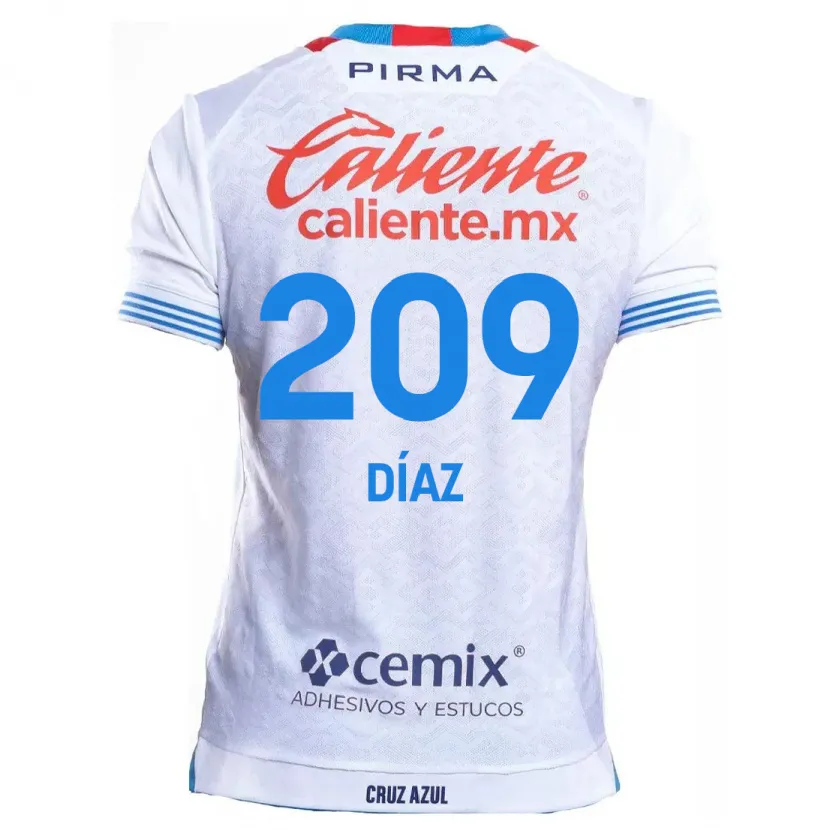 Danxen Criança Camisola Josué Díaz #209 Branco Azul Alternativa 2024/25 Camisa