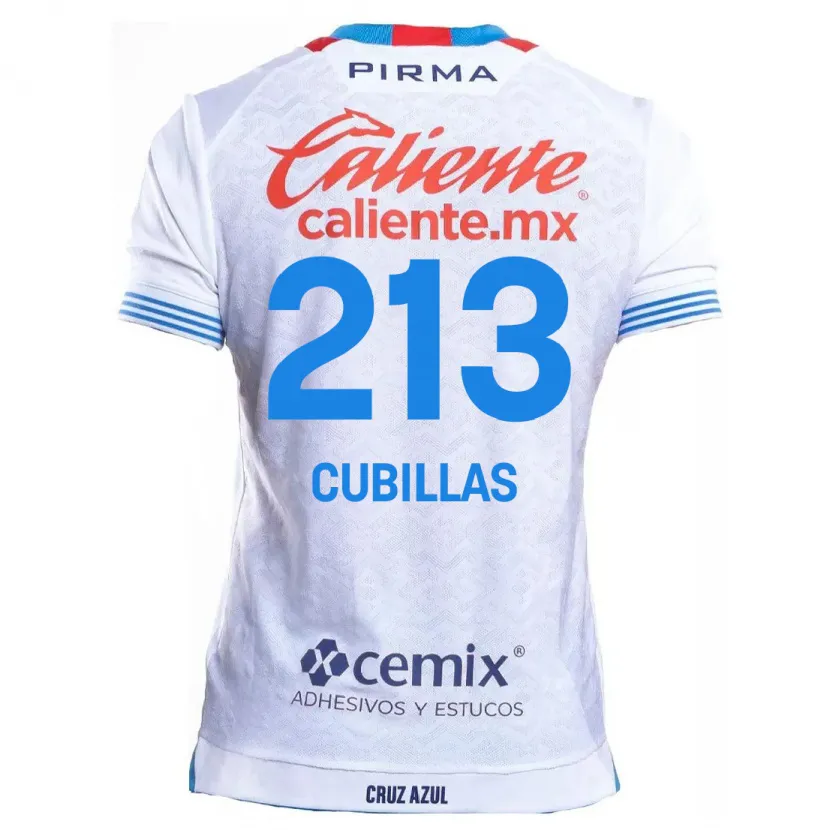 Danxen Criança Camisola Andre Cubillas #213 Branco Azul Alternativa 2024/25 Camisa