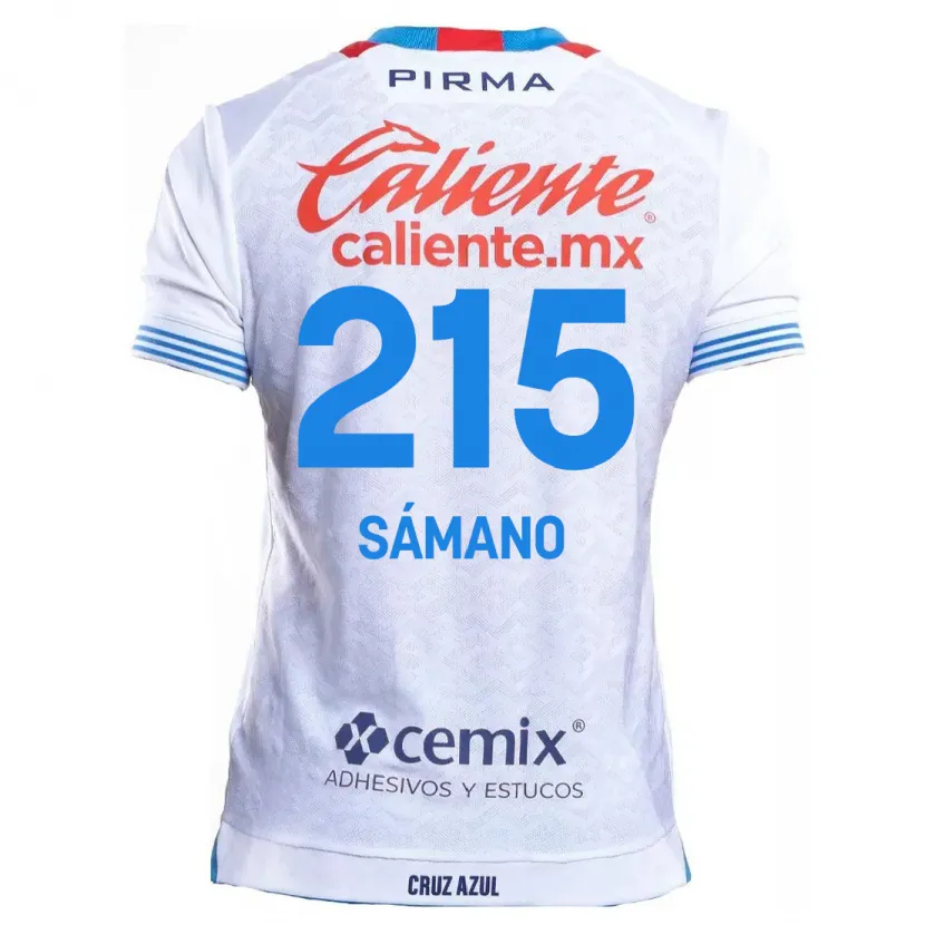 Danxen Criança Camisola Fernando Sámano #215 Branco Azul Alternativa 2024/25 Camisa