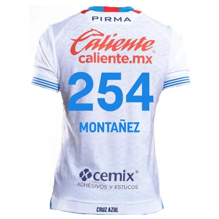 Danxen Criança Camisola Humberto Montañez #254 Branco Azul Alternativa 2024/25 Camisa