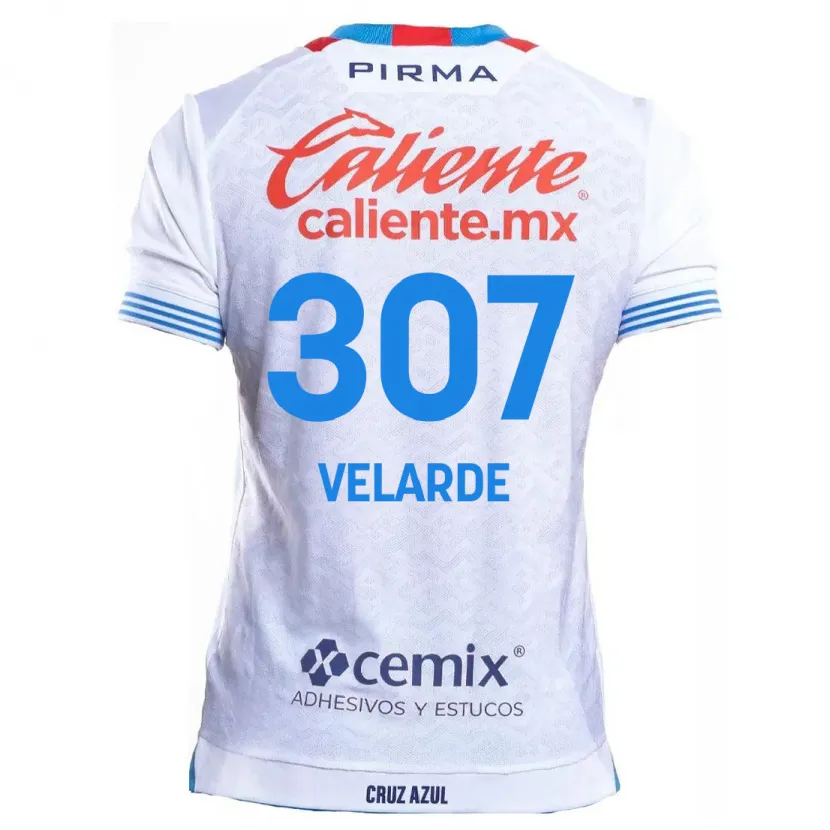 Danxen Criança Camisola Juan Velarde #307 Branco Azul Alternativa 2024/25 Camisa
