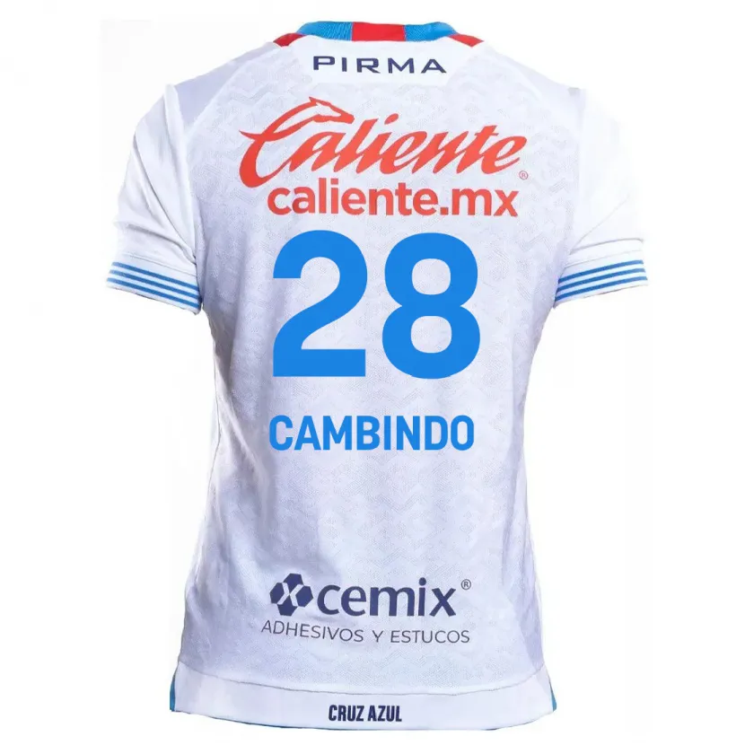 Danxen Criança Camisola Diber Cambindo #28 Branco Azul Alternativa 2024/25 Camisa