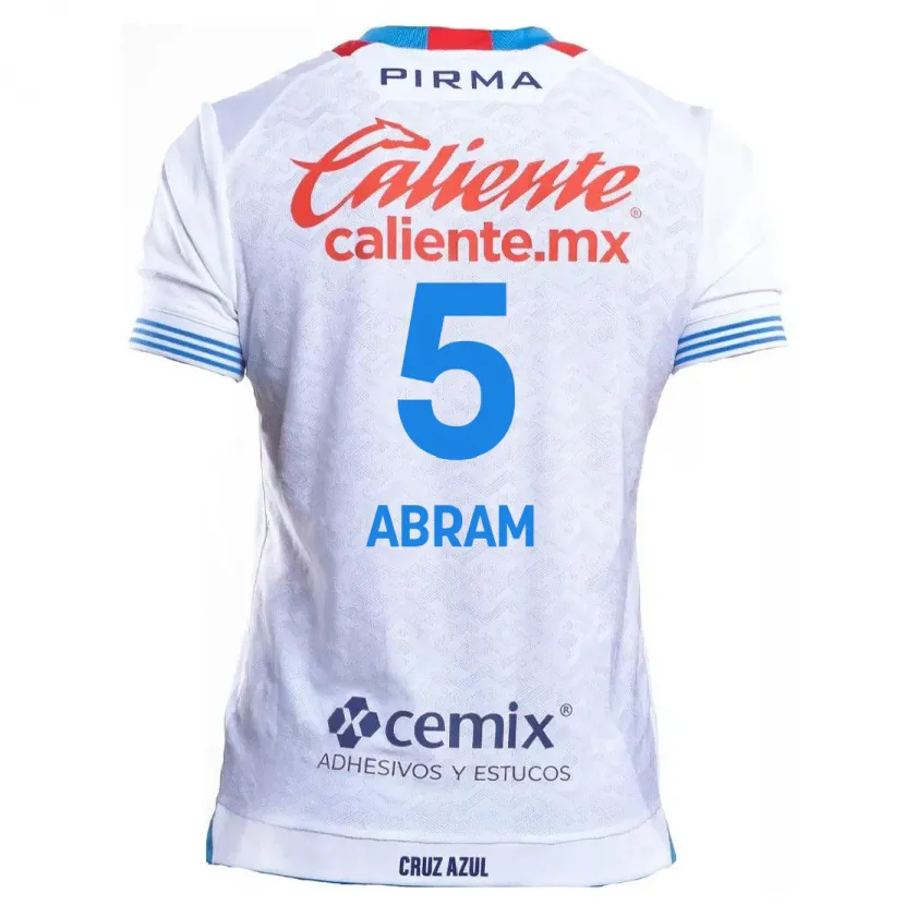 Danxen Criança Camisola Luis Abram #5 Branco Azul Alternativa 2024/25 Camisa