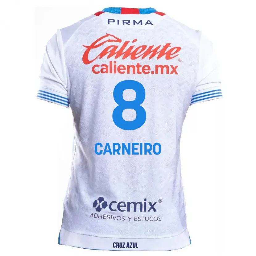 Danxen Criança Camisola Gonzalo Carneiro #8 Branco Azul Alternativa 2024/25 Camisa