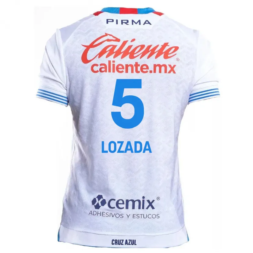 Danxen Criança Camisola Ana Lozada #5 Branco Azul Alternativa 2024/25 Camisa