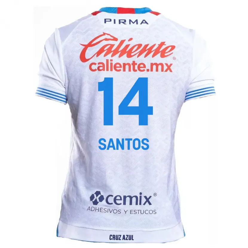 Danxen Criança Camisola Eleisa Santos #14 Branco Azul Alternativa 2024/25 Camisa
