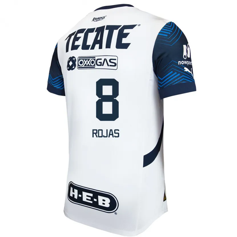 Danxen Criança Camisola Joao Rojas #8 Branco Azul Alternativa 2024/25 Camisa