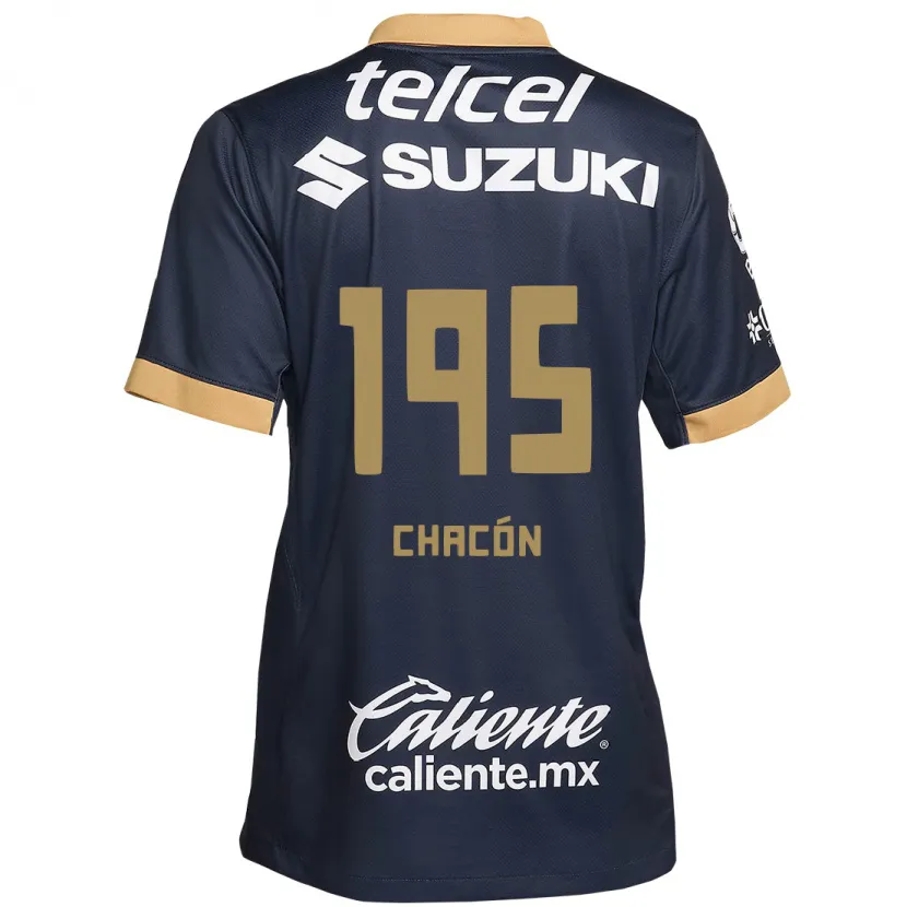 Danxen Criança Camisola Eduardo Chacón #195 Obsidiana Ouro Branco Alternativa 2024/25 Camisa