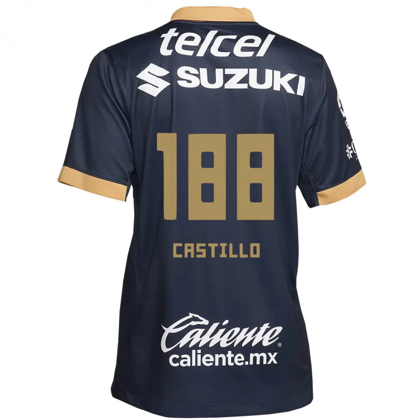 Danxen Criança Camisola Christian Castillo #188 Obsidiana Ouro Branco Alternativa 2024/25 Camisa