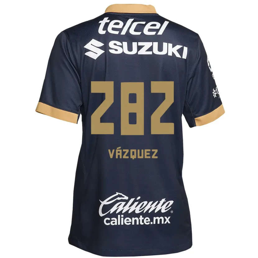 Danxen Criança Camisola Austin Vázquez #282 Obsidiana Ouro Branco Alternativa 2024/25 Camisa