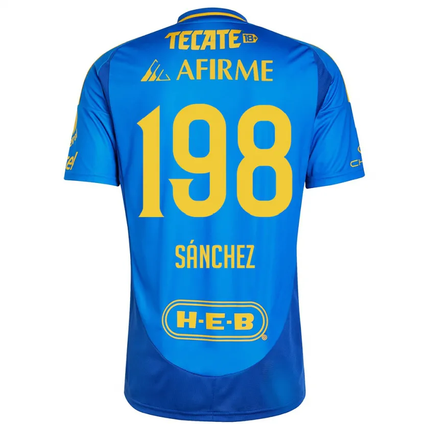 Danxen Criança Camisola Diego Sánchez #198 Azul Amarelo Alternativa 2024/25 Camisa