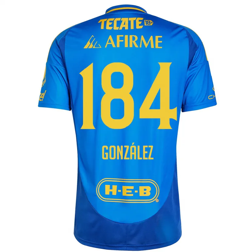 Danxen Criança Camisola Erick González #184 Azul Amarelo Alternativa 2024/25 Camisa