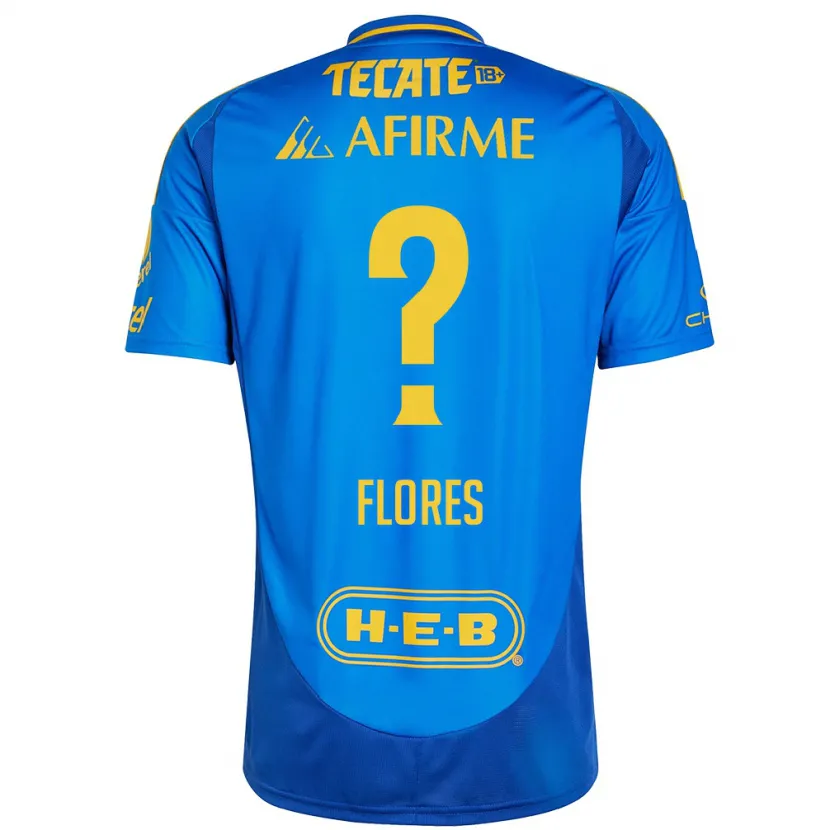 Danxen Criança Camisola Hernán Flores #0 Azul Amarelo Alternativa 2024/25 Camisa