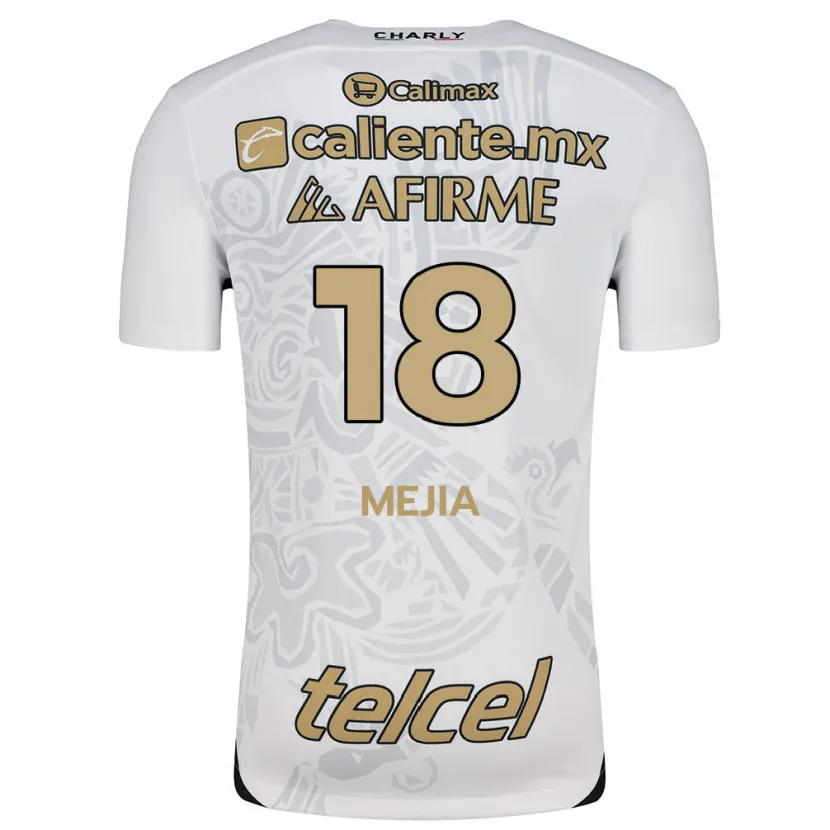 Danxen Criança Camisola Aarón Mejía #18 Branco Preto Alternativa 2024/25 Camisa