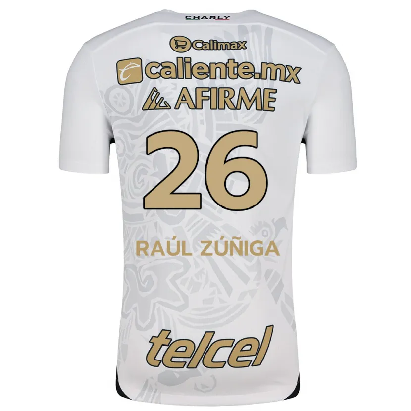 Danxen Criança Camisola José Raúl Zúñiga #26 Branco Preto Alternativa 2024/25 Camisa
