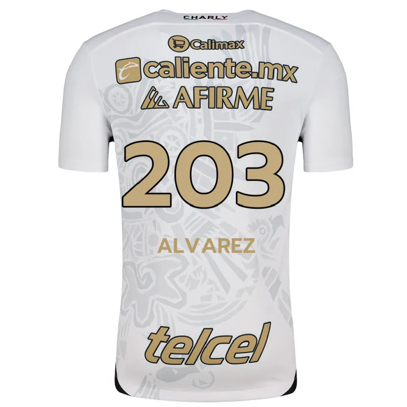 Danxen Criança Camisola Jaime Álvarez #203 Branco Preto Alternativa 2024/25 Camisa