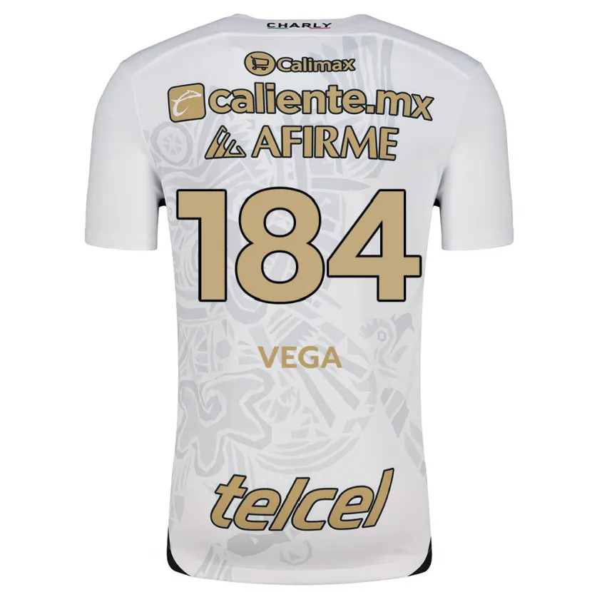 Danxen Criança Camisola Daniel Vega #184 Branco Preto Alternativa 2024/25 Camisa
