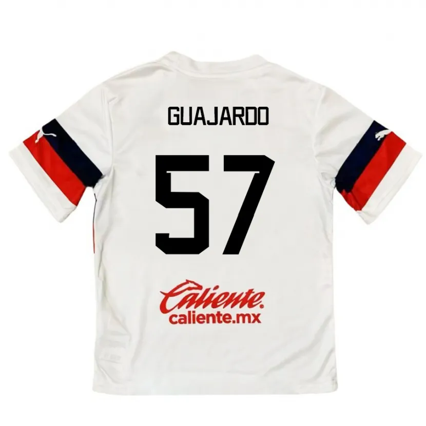 Danxen Criança Camisola Dylan Guajardo #57 Branco Vermelho Alternativa 2024/25 Camisa