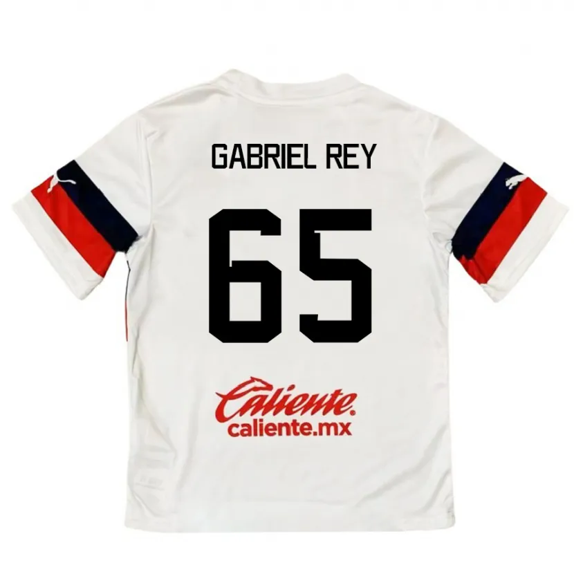 Danxen Criança Camisola Luis Gabriel Rey #65 Branco Vermelho Alternativa 2024/25 Camisa