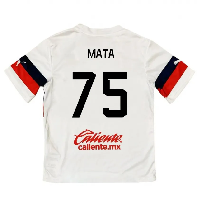 Danxen Criança Camisola Hugo Mata #75 Branco Vermelho Alternativa 2024/25 Camisa