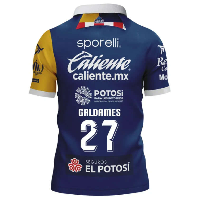 Danxen Criança Camisola Benjamín Galdames #27 Azul Amarelo Alternativa 2024/25 Camisa