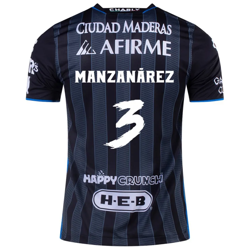 Danxen Criança Camisola Óscar Manzanárez #3 Branco Preto Alternativa 2024/25 Camisa