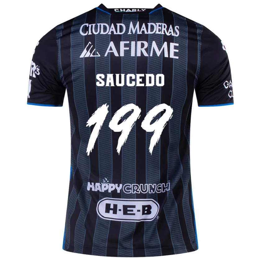 Danxen Criança Camisola Christian Saucedo #199 Branco Preto Alternativa 2024/25 Camisa