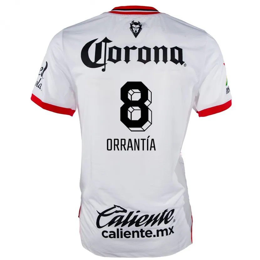 Danxen Criança Camisola Carlos Orrantía #8 Branco Vermelho Alternativa 2024/25 Camisa