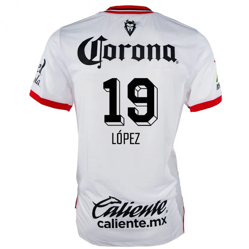 Danxen Criança Camisola Iván López #19 Branco Vermelho Alternativa 2024/25 Camisa