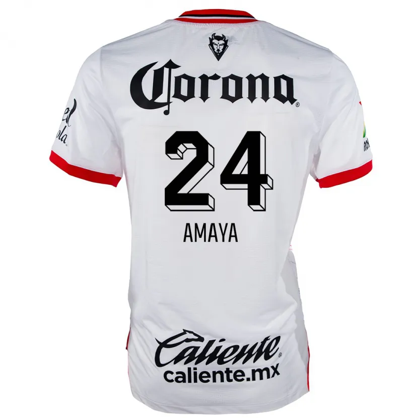 Danxen Criança Camisola Frankie Amaya #24 Branco Vermelho Alternativa 2024/25 Camisa