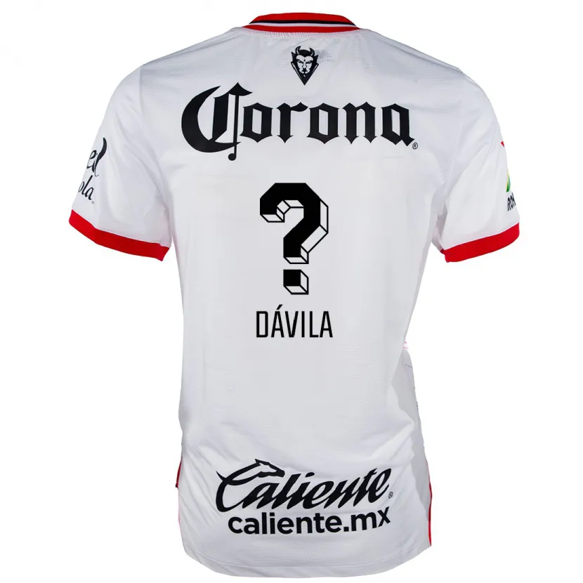 Danxen Criança Camisola Dilan Dávila #0 Branco Vermelho Alternativa 2024/25 Camisa