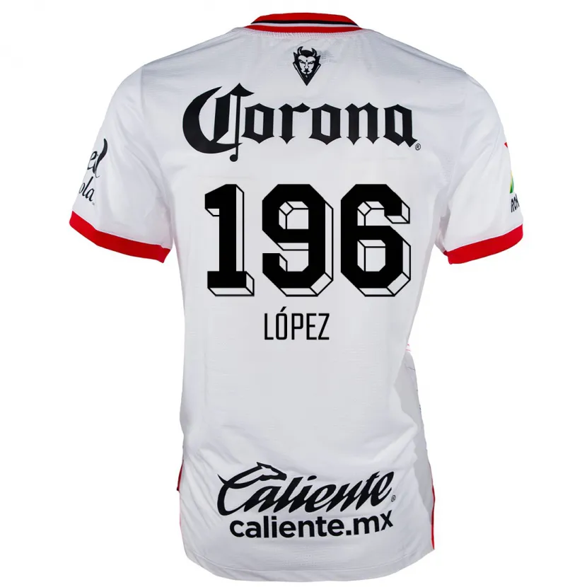 Danxen Criança Camisola Ethan López #196 Branco Vermelho Alternativa 2024/25 Camisa