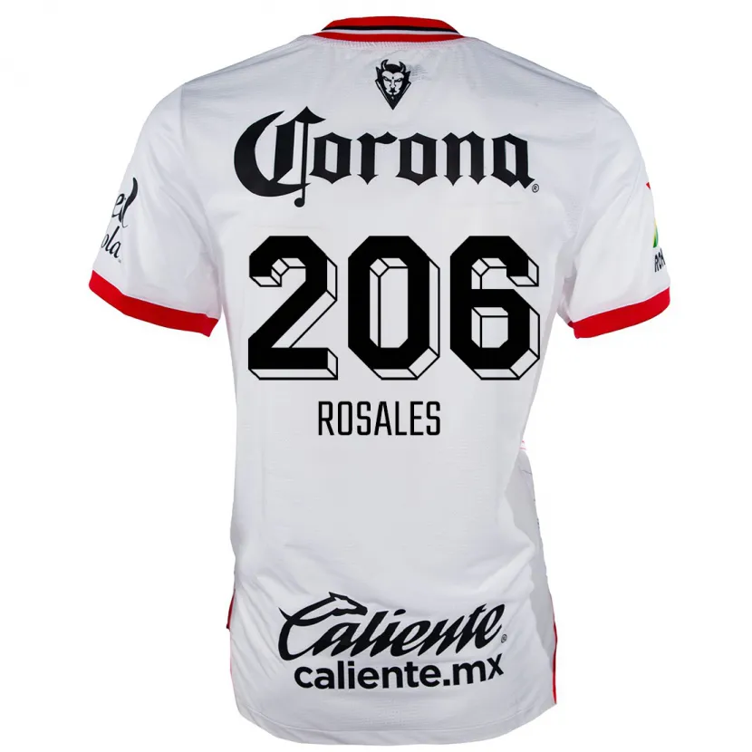 Danxen Criança Camisola Santiago Rosales #206 Branco Vermelho Alternativa 2024/25 Camisa