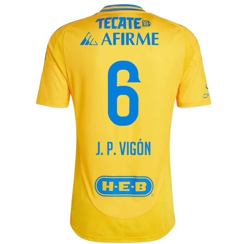 Danxen Homem Camisola Juan Pablo Vigón #6 Ouro Amarelo Principal 2024/25 Camisa