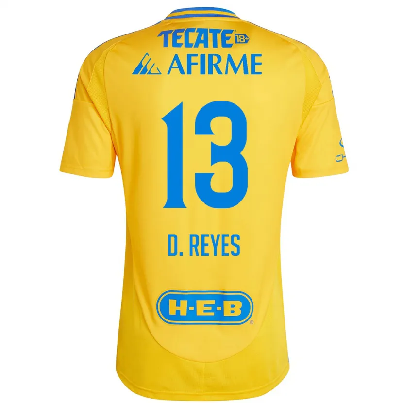 Danxen Homem Camisola Diego Reyes #13 Ouro Amarelo Principal 2024/25 Camisa