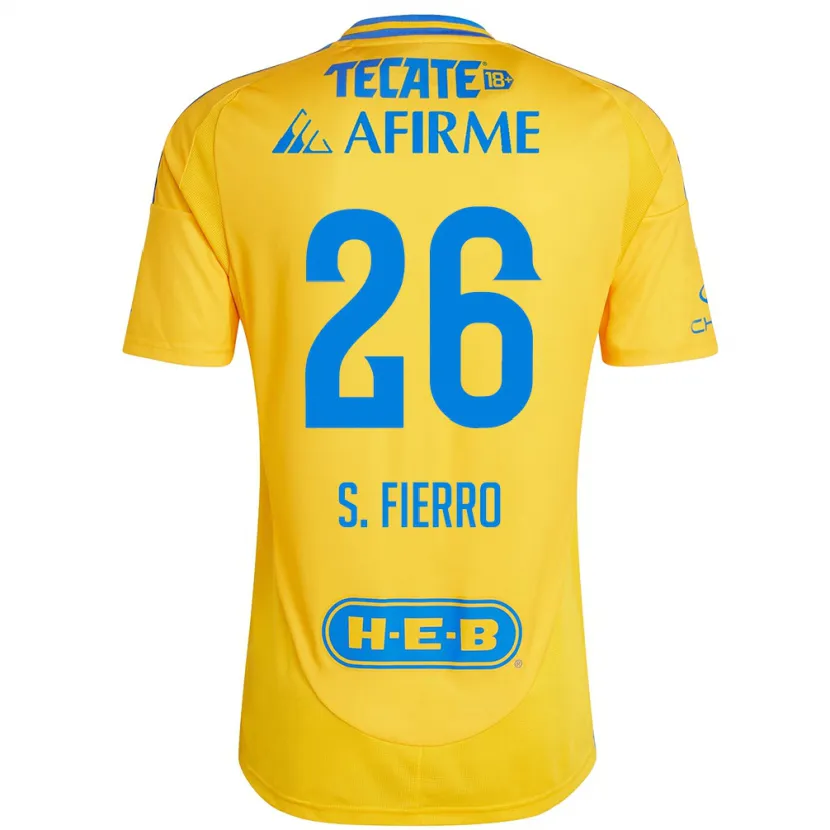 Danxen Homem Camisola Sebastián Fierro #26 Ouro Amarelo Principal 2024/25 Camisa