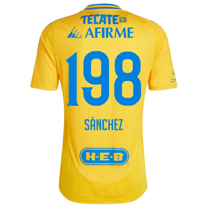 Danxen Homem Camisola Diego Sánchez #198 Ouro Amarelo Principal 2024/25 Camisa