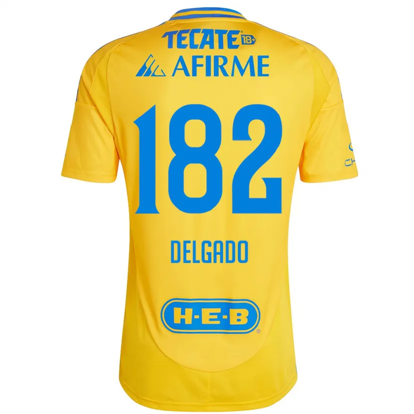 Danxen Homem Camisola Arturo Delgado #182 Ouro Amarelo Principal 2024/25 Camisa