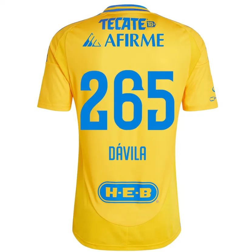 Danxen Homem Camisola Emiliano Dávila #265 Ouro Amarelo Principal 2024/25 Camisa