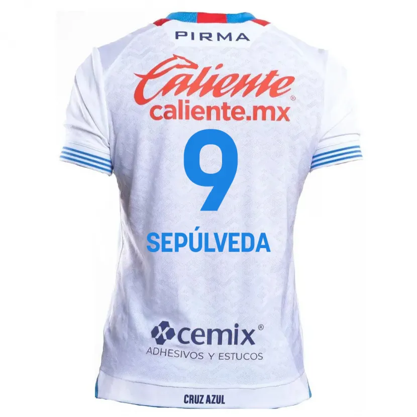 Danxen Homem Camisola Ángel Sepúlveda #9 Branco Azul Alternativa 2024/25 Camisa