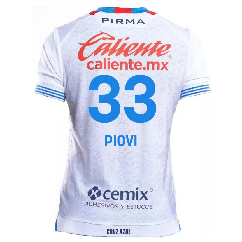 Danxen Homem Camisola Gonzalo Piovi #33 Branco Azul Alternativa 2024/25 Camisa