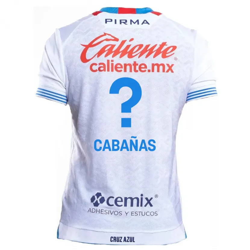 Danxen Homem Camisola Alfredo Cabañas #0 Branco Azul Alternativa 2024/25 Camisa