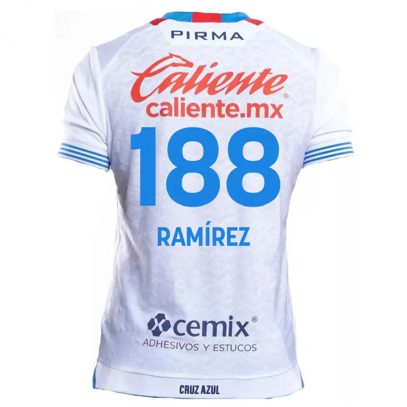 Danxen Homem Camisola Diego Ramírez #188 Branco Azul Alternativa 2024/25 Camisa