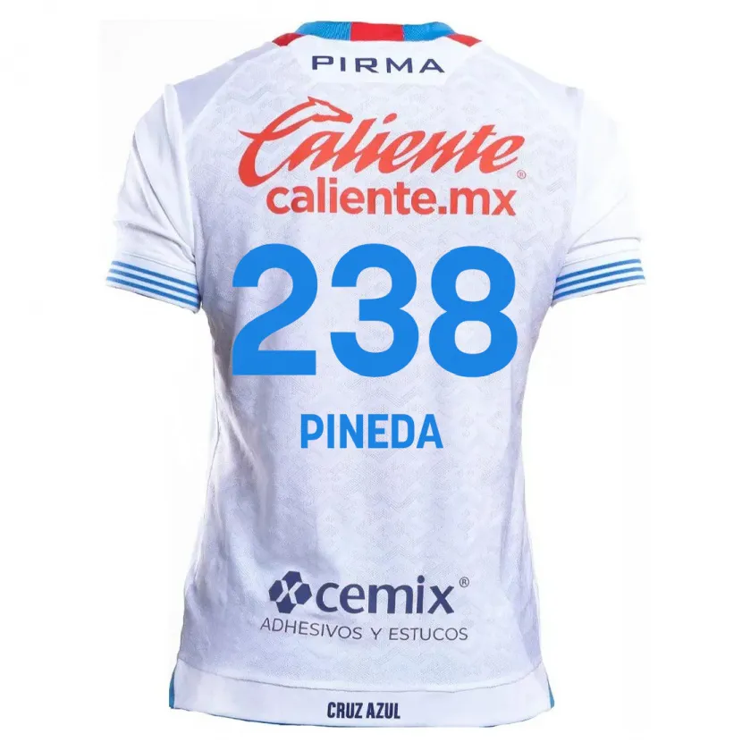 Danxen Homem Camisola Zadiel Pineda #238 Branco Azul Alternativa 2024/25 Camisa