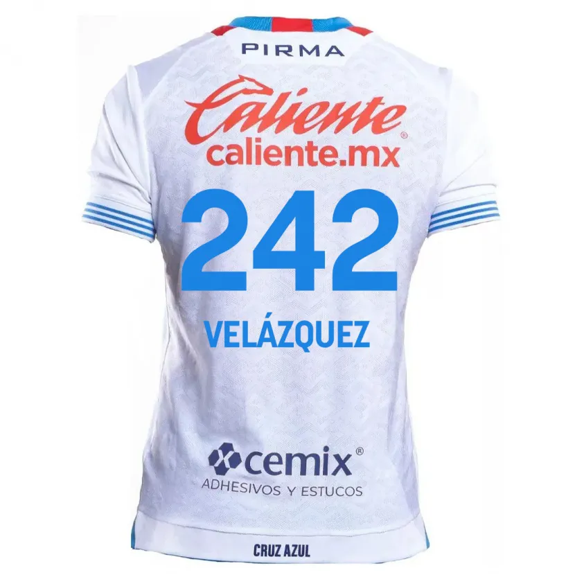 Danxen Homem Camisola Karol Velázquez #242 Branco Azul Alternativa 2024/25 Camisa