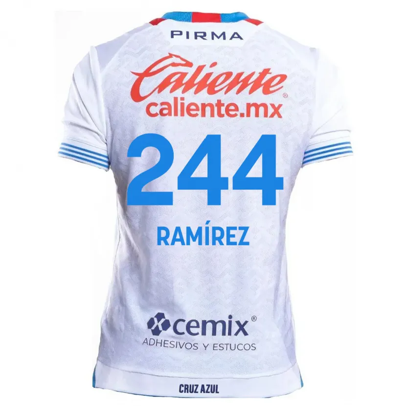 Danxen Homem Camisola Nicolás Ramírez #244 Branco Azul Alternativa 2024/25 Camisa